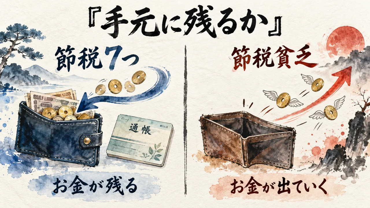 「お金が、手元から消えていないこと」。菅原さんの節税7つをつなぐ1本の線