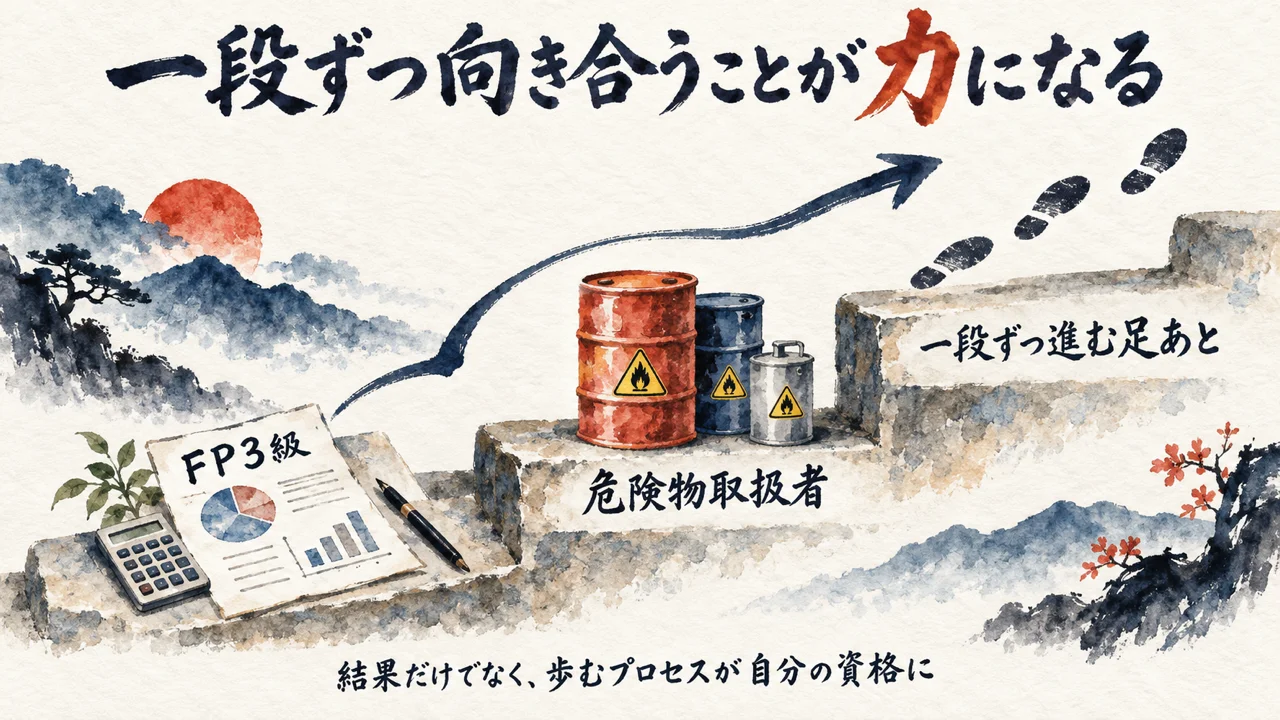 FP3級、危険物取扱者。プロセスに向き合うこと自体が資格になる
