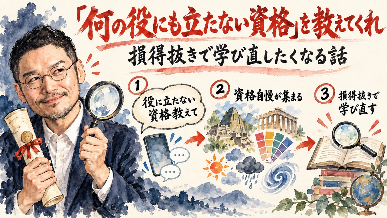 「何の役にも立たない資格」を教えてくれの図解