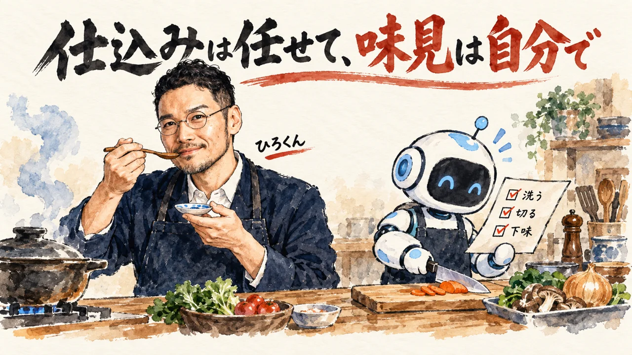 仕込みは任せて、味見は自分で