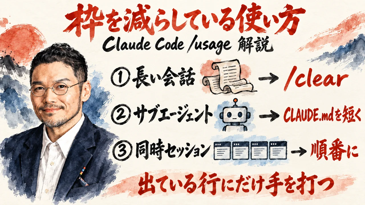 Claude Codeの/usage解説の図解