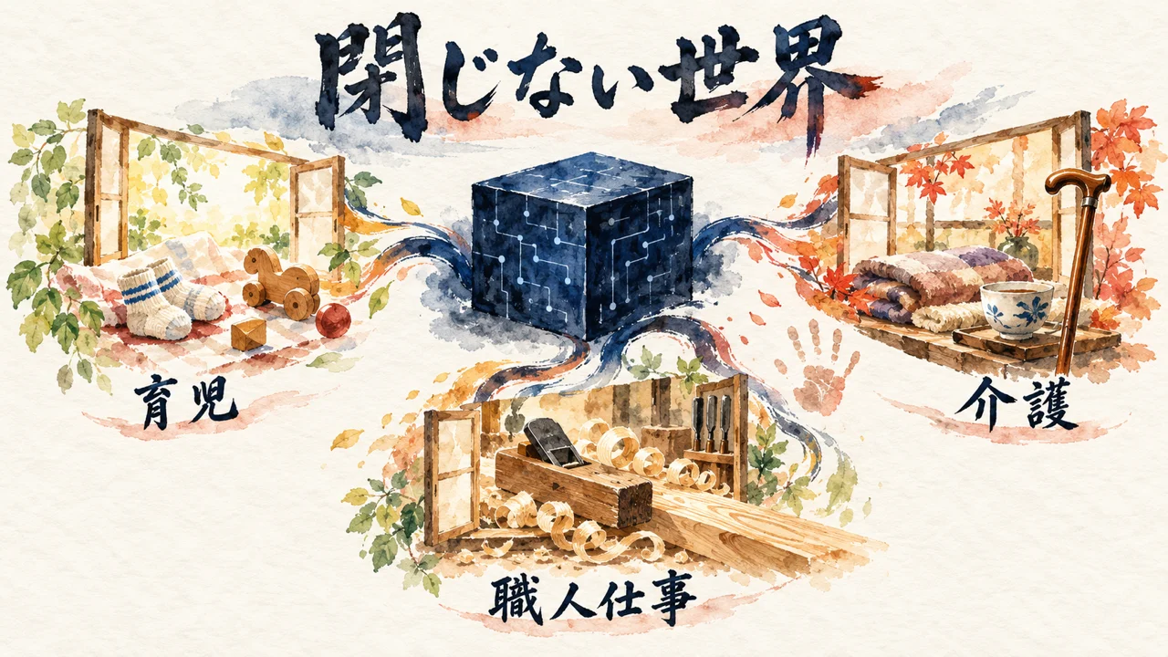 AIの届かない「閉じない世界」——育児・介護・職人仕事に、判断の最初のナマ経験が残っている