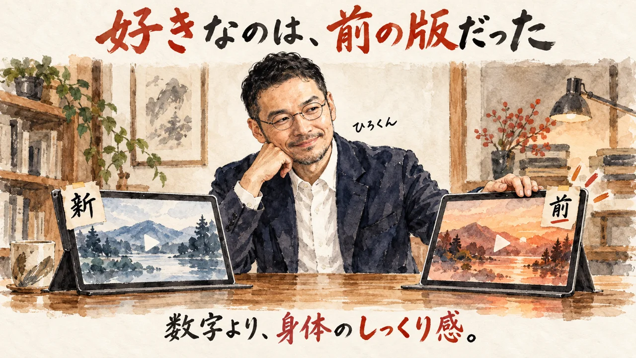 新しい版より前の版が好きだった。しっくり感は数字ではなく身体で確かめる