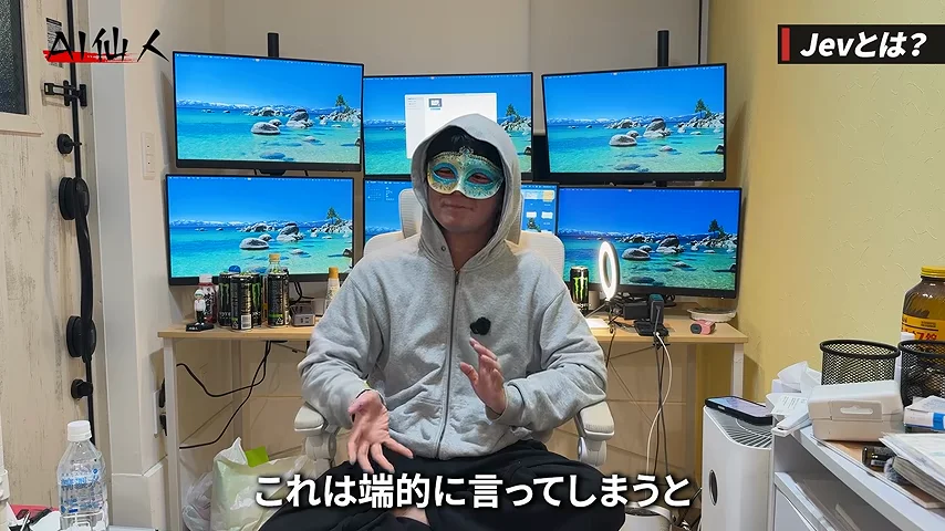 動画キャプチャ: 「Jevとは？」の章に入り、「これは端的に言ってしまうと」と説明を始める場面