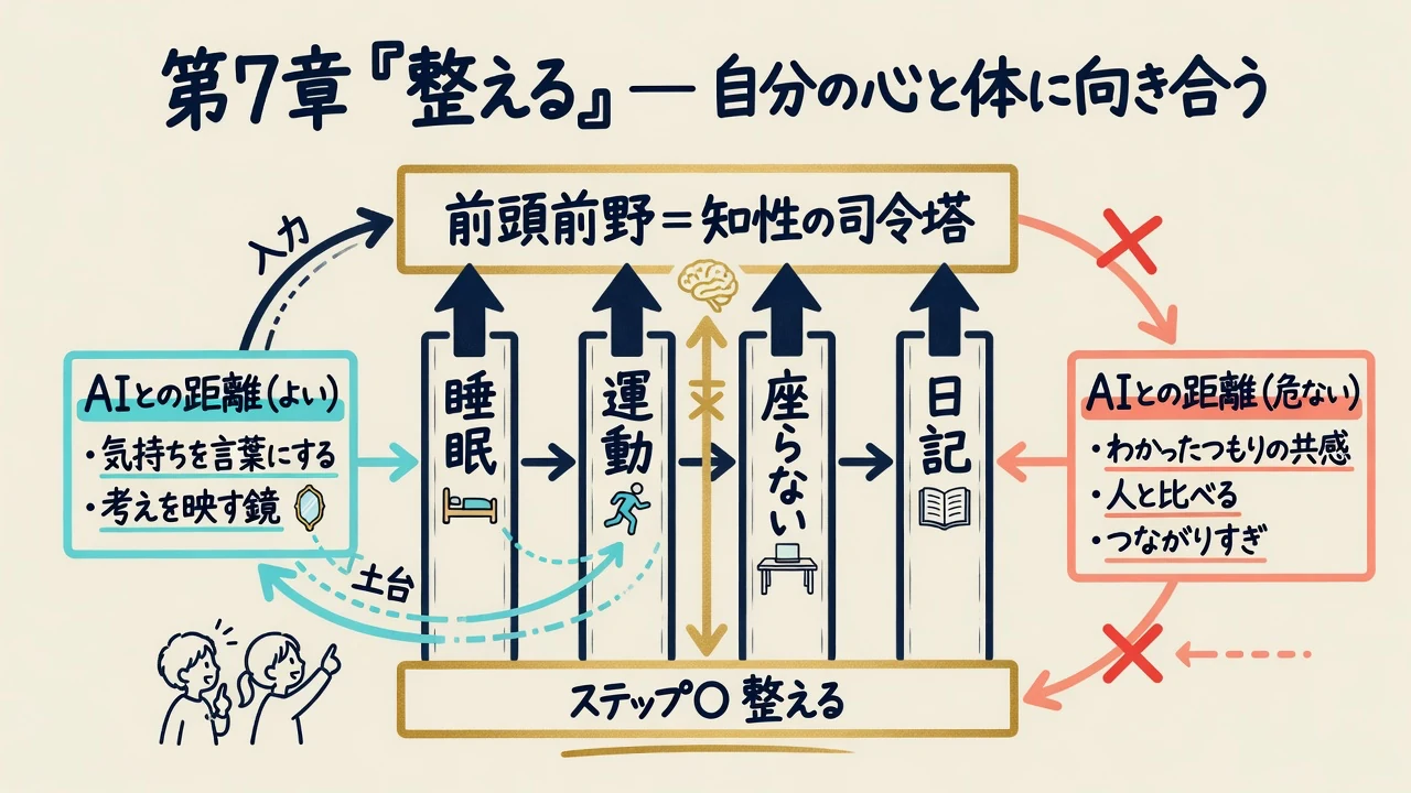 心と体を整える方法を示した図解