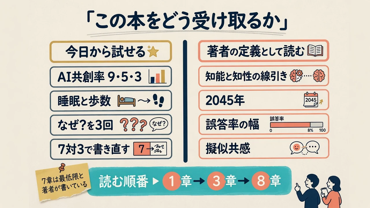 この本をどう受け取るかの仕分けを示した図解
