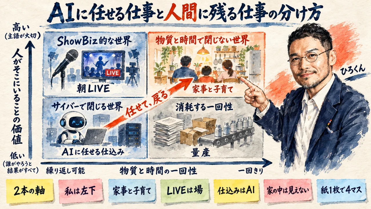 AIに任せる仕事と人間に残る仕事 全体図解