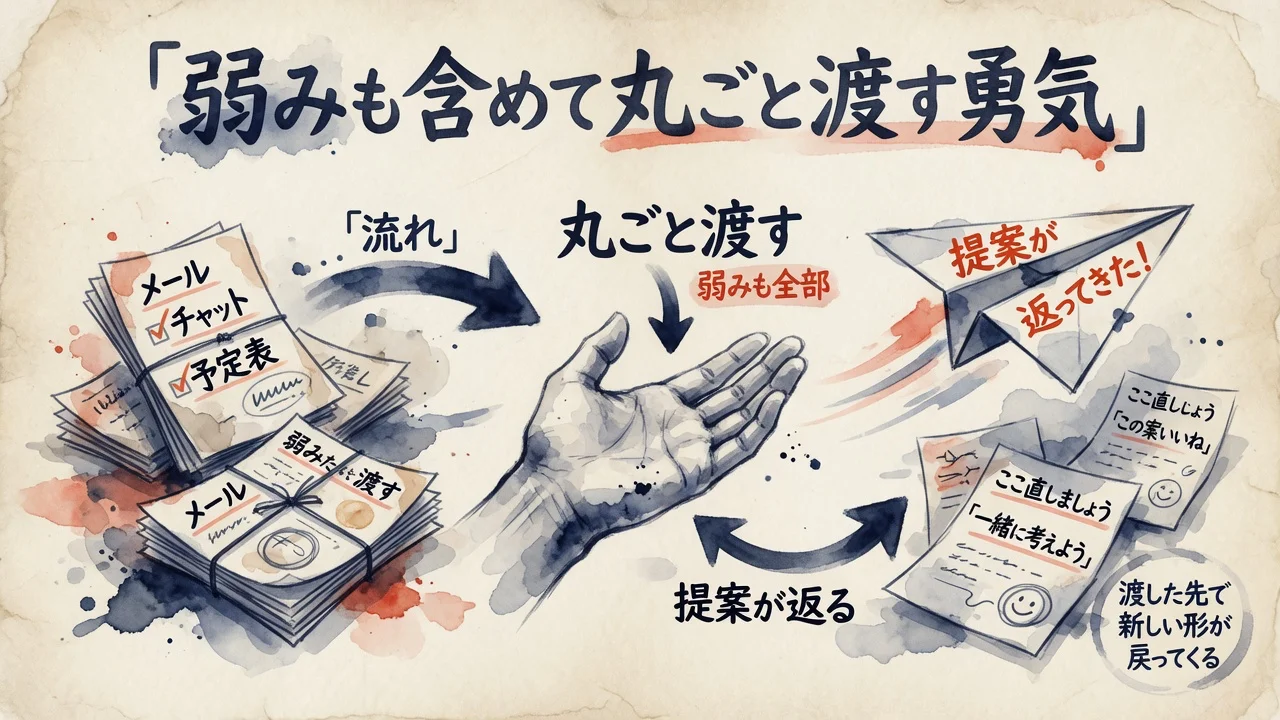 弱みも含めて丸ごと渡す勇気の図解