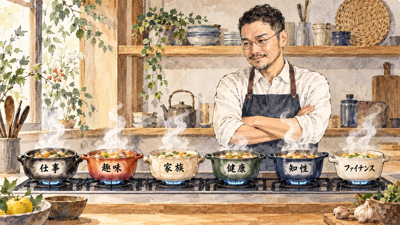 6つの鍋を同時に火にかけるひろくんのコラム挿絵