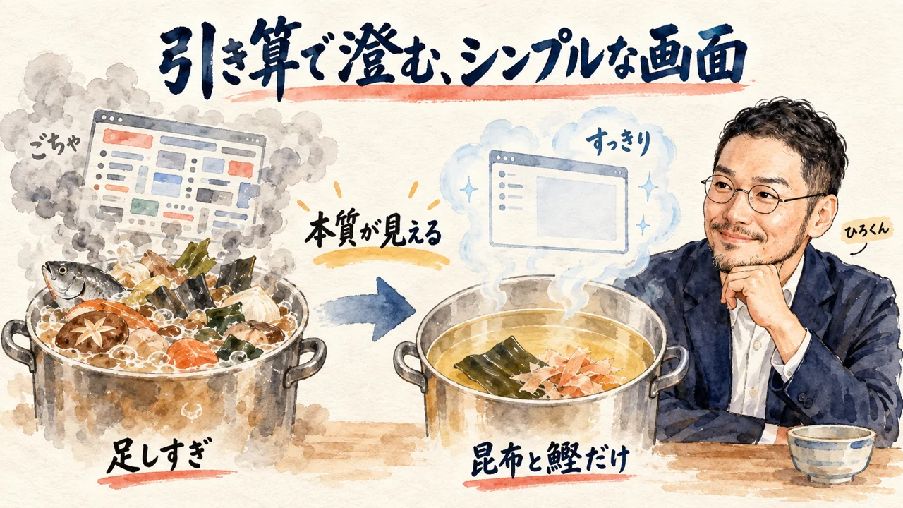 シンプルな画面は出汁と同じで引き算でできている コラム図解