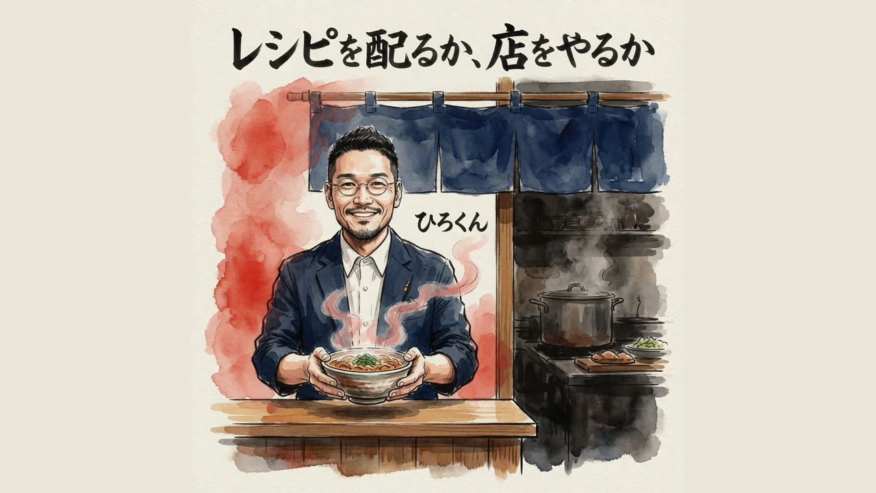 レシピを配るか店をやるかの図解
