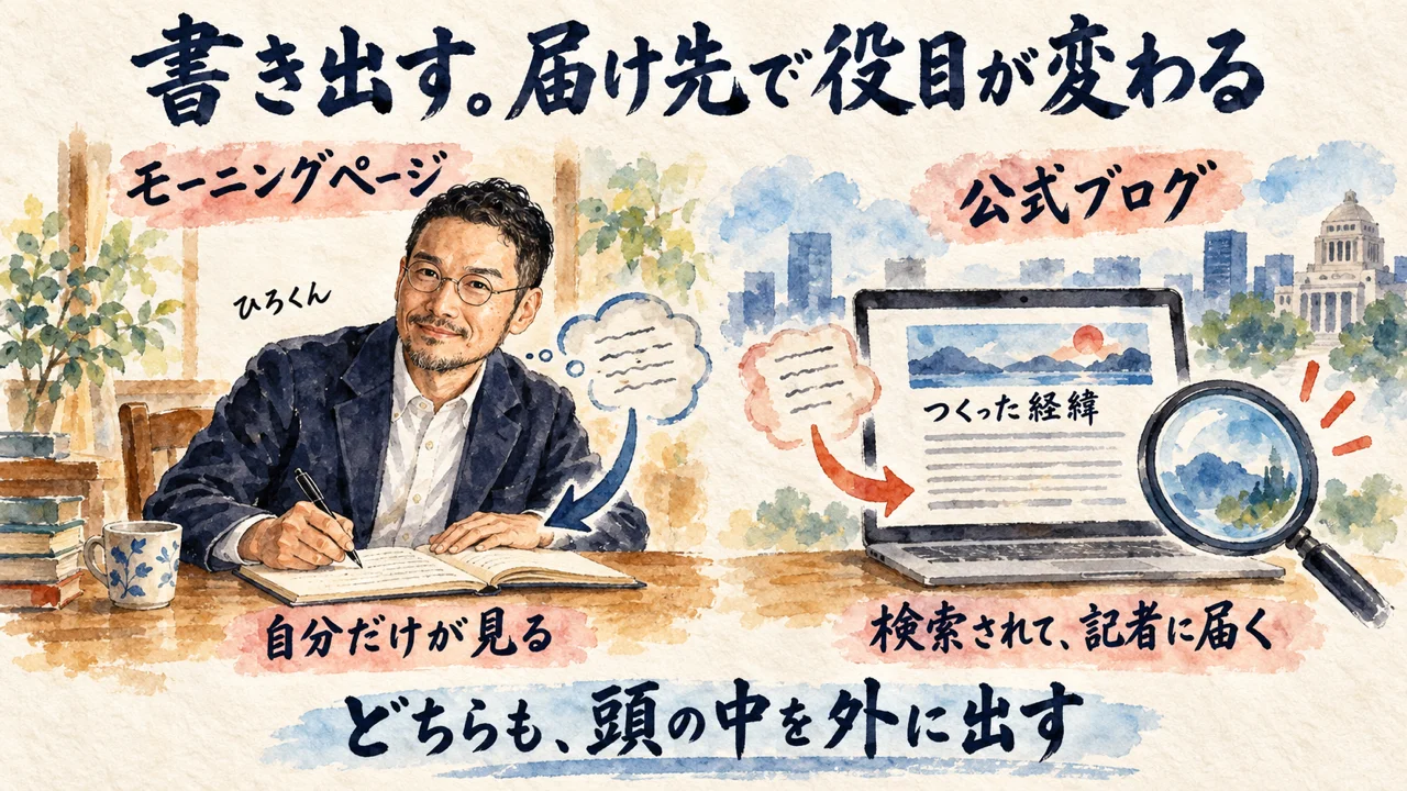 モーニングページと公式ブログは同じ役目 コラム図解