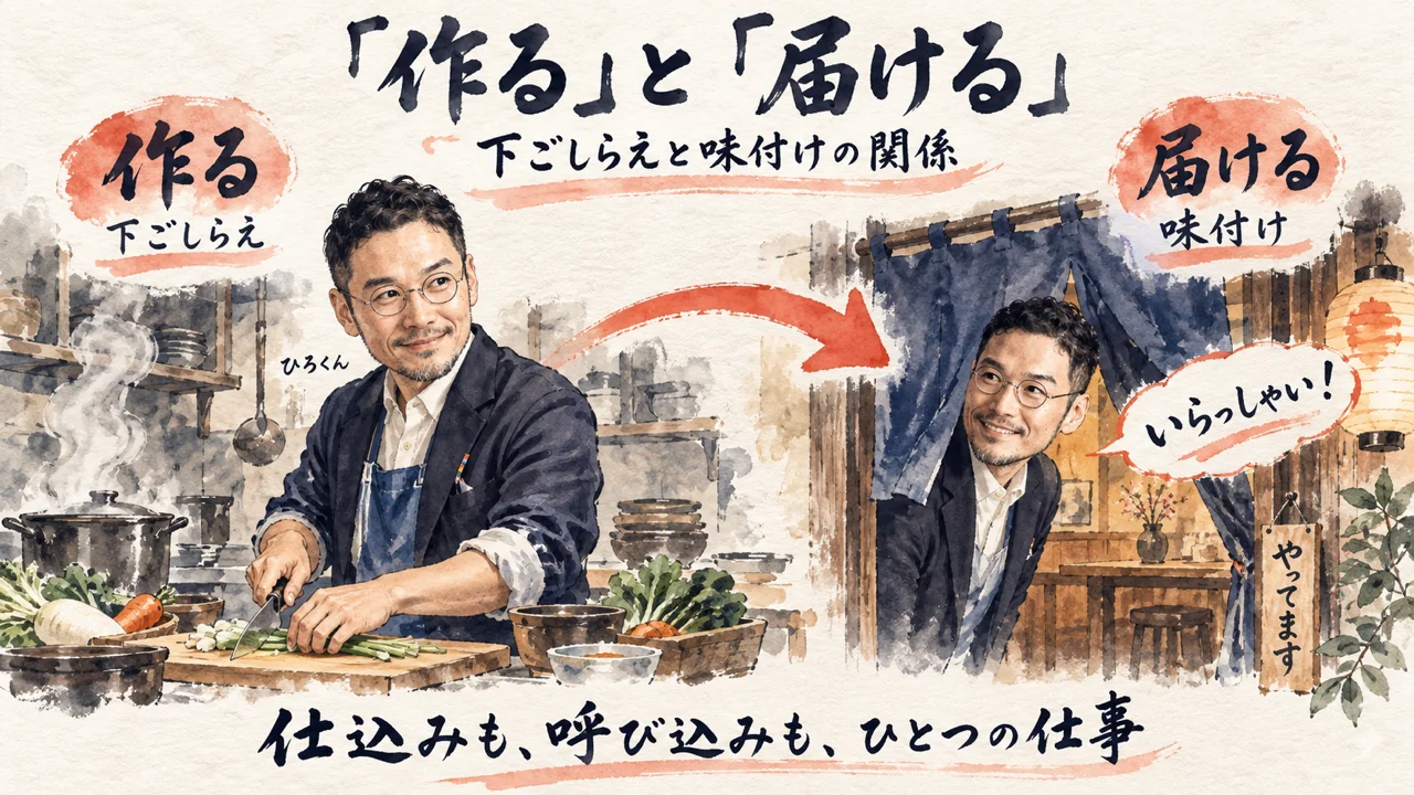 作ると届けるは下ごしらえと味付けの関係 コラム図解