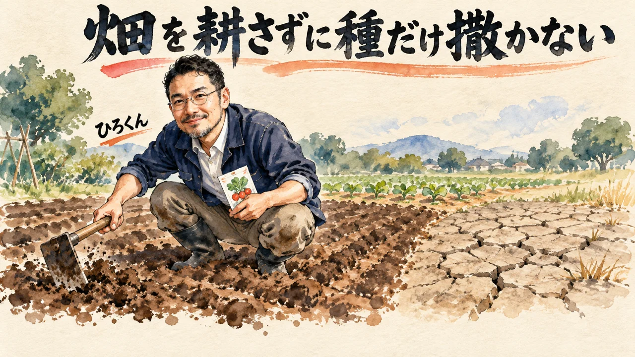 畑を耕さずに種だけ撒かない