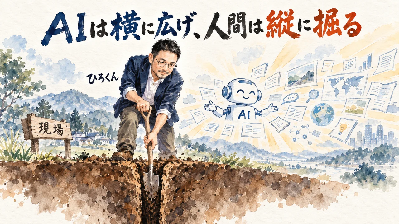 AIは横に広げ、人間は縦に掘る