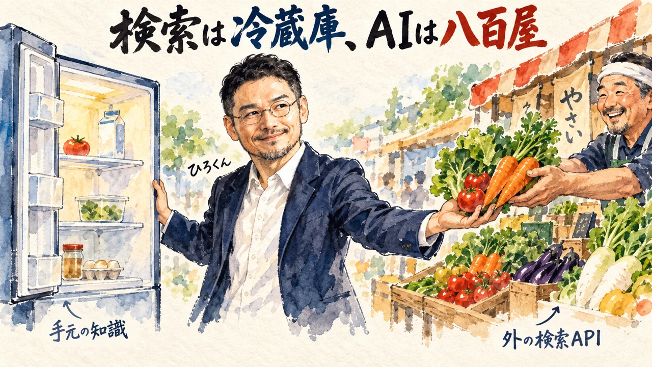 検索は冷蔵庫、AIは八百屋