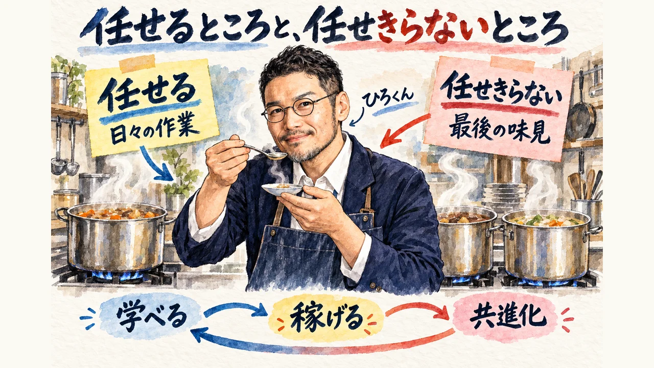 任せるところと、任せきらないところ