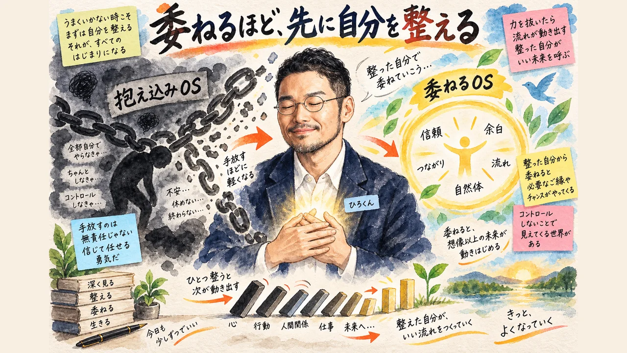 委ねるほど先に自分を整える ひろくんコラムグラレコ