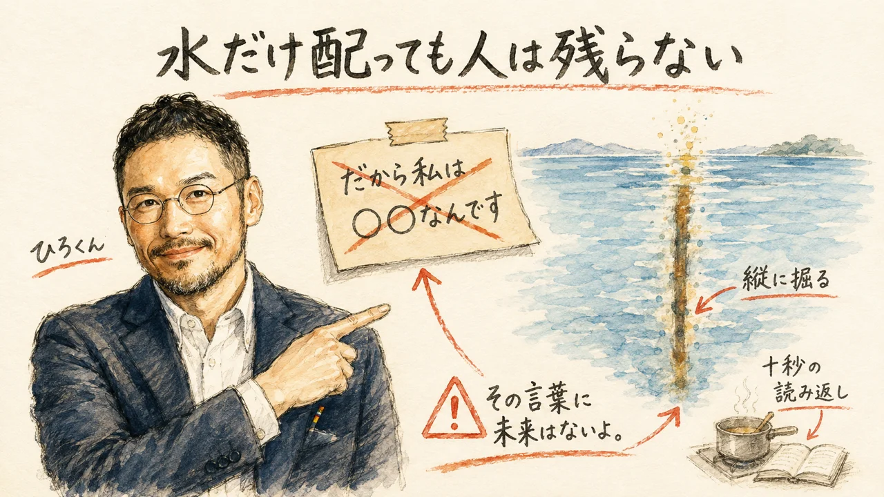 水だけ配っても、人は残らない