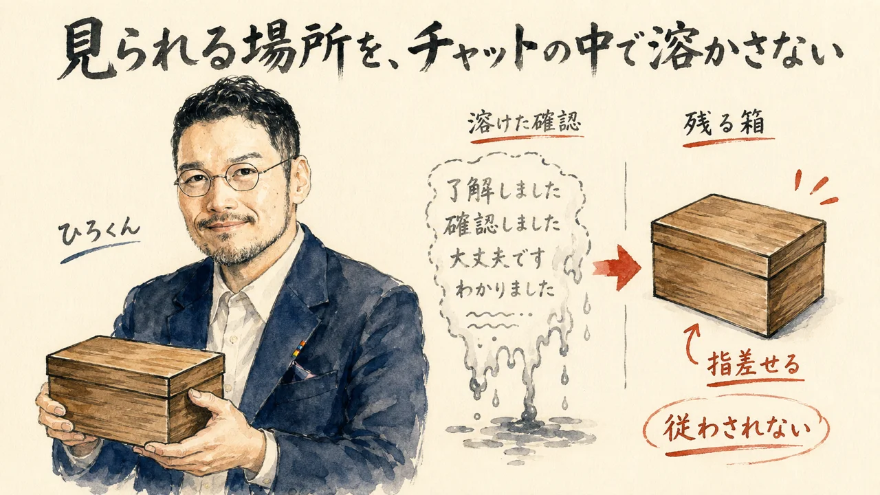 見られる場所をチャットの中で溶かさない