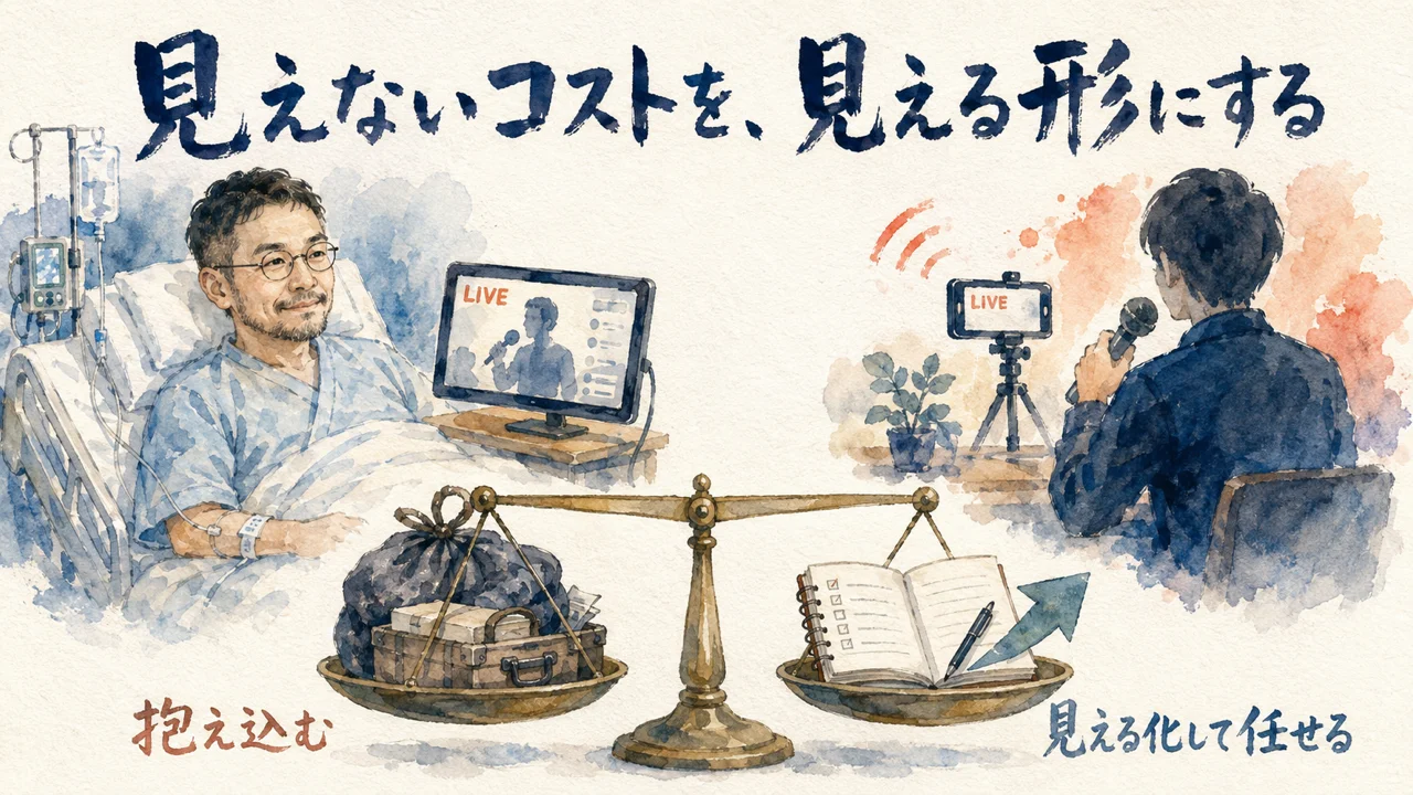 見えないコストを見える形にしてから任せるコラム図解