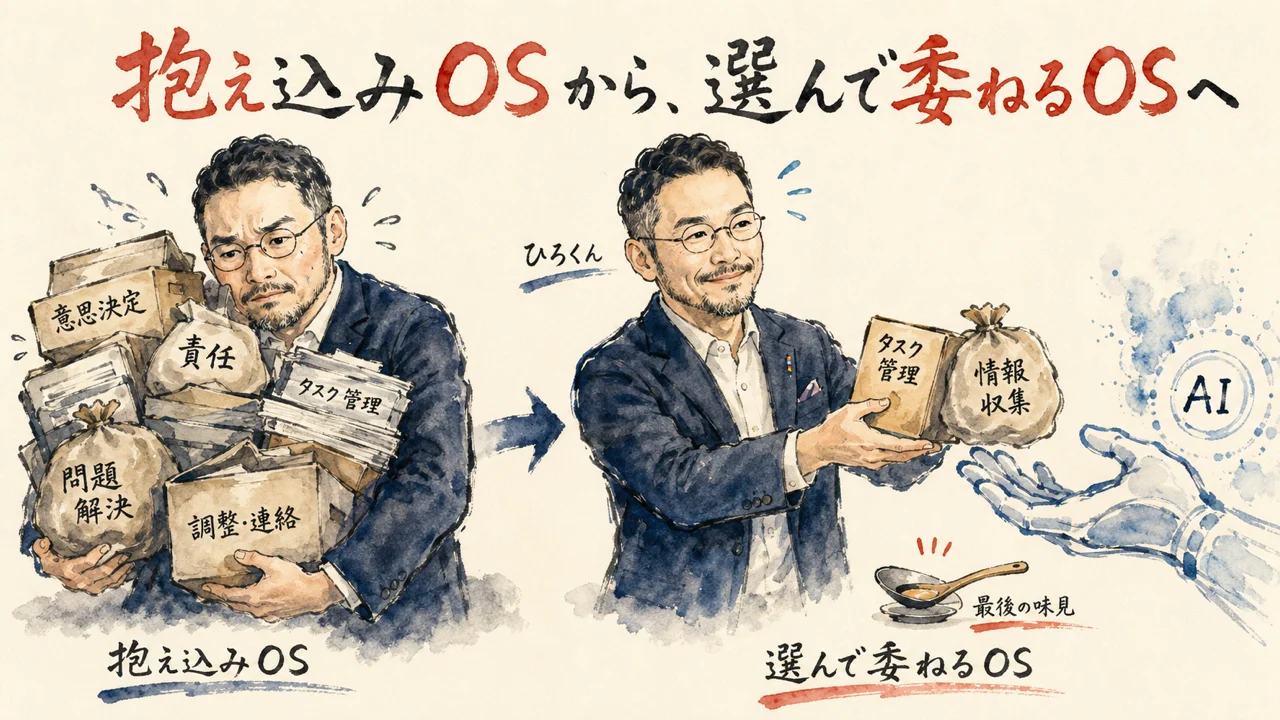 抱え込みOSから選んで委ねるOSへ切り替えるひろくんコラム図解