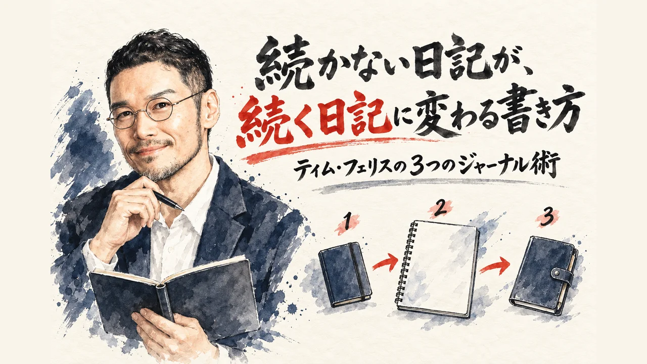 ティム・フェリスの3つのジャーナル術をParanoiaが解説。続かない日記が続く日記に変わる書き方