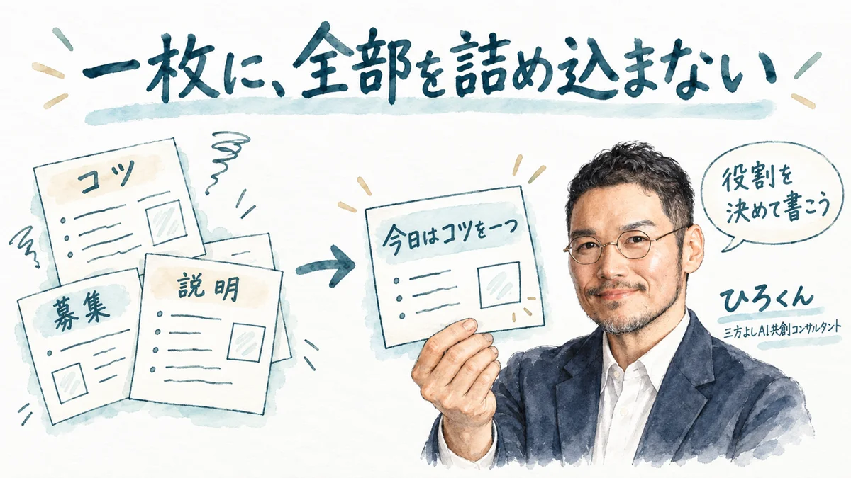 一枚に、全部を詰め込まない