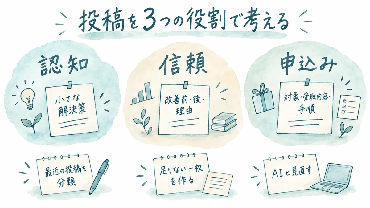 投稿を3つの役割で考える