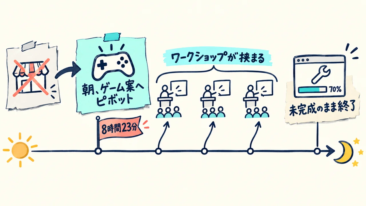 2日目の全体像。ゲーム開発とワークショップ
