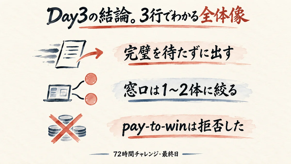 Day3の結論。3行でわかる全体像