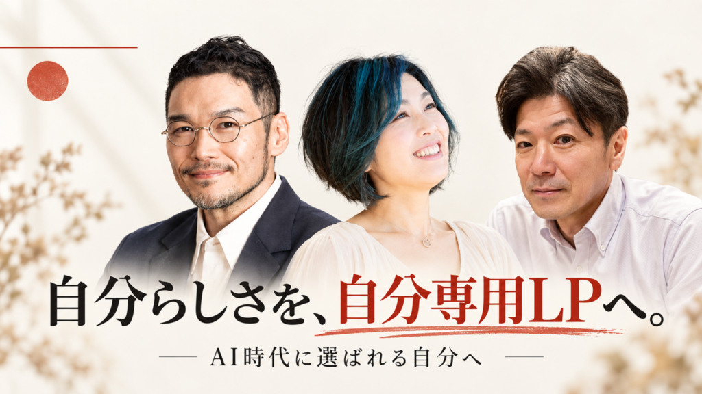自分らしさを、自分専用LPへ。AI時代に選ばれる自分へ（ひろくん・そらさん・えびさん）
