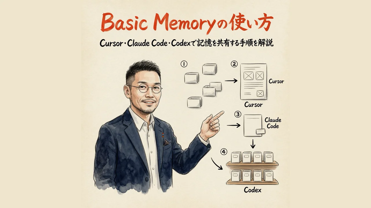 Basic Memoryで複数AIの記憶を1箇所にまとめる解説の図解