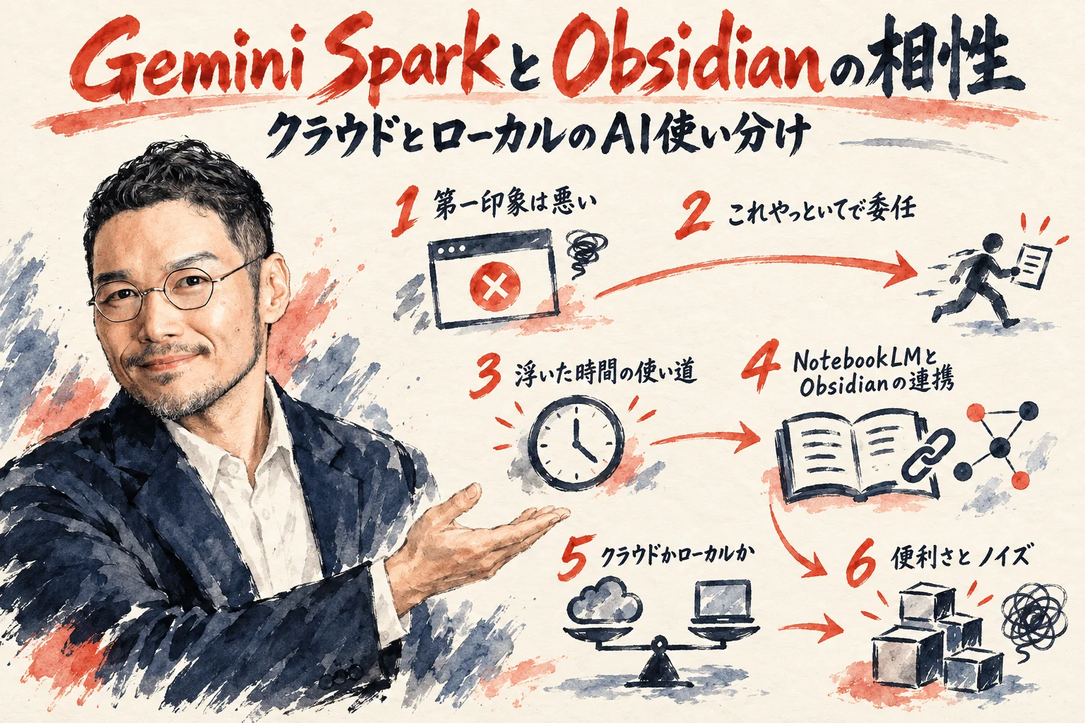Gemini SparkとObsidianの連携でクラウドとローカルを使い分ける解説
