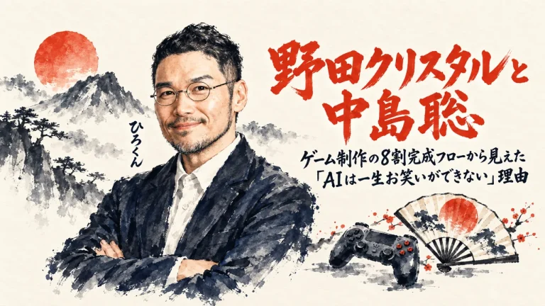 野田クリスタルと中島聡、ゲーム制作の8割完成フローから見えた「AIは一生お笑いができない」理由のアイキャッチ