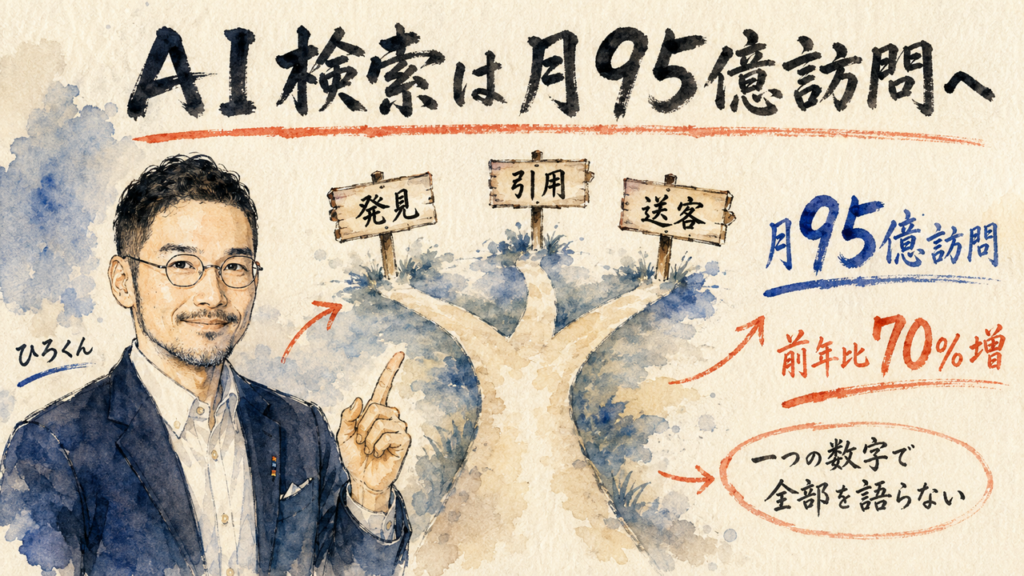 AI検索は月95億訪問へ 全体図
