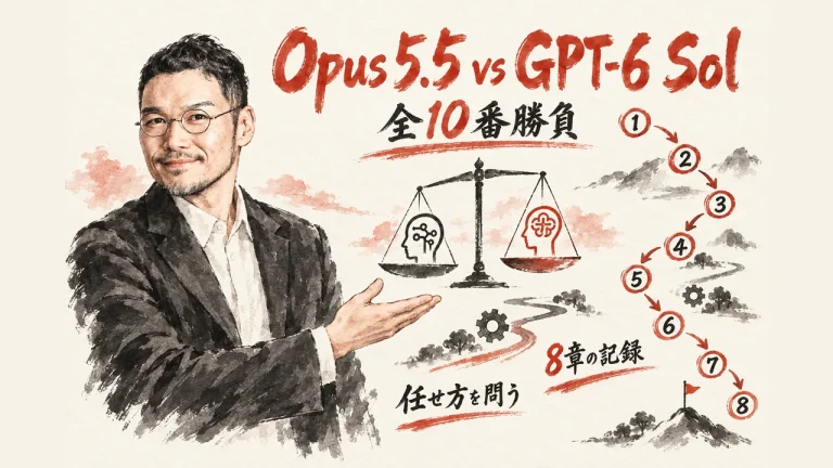 Opus 5.5とGPT-6 Sol 全10番勝負まとめグラレコ