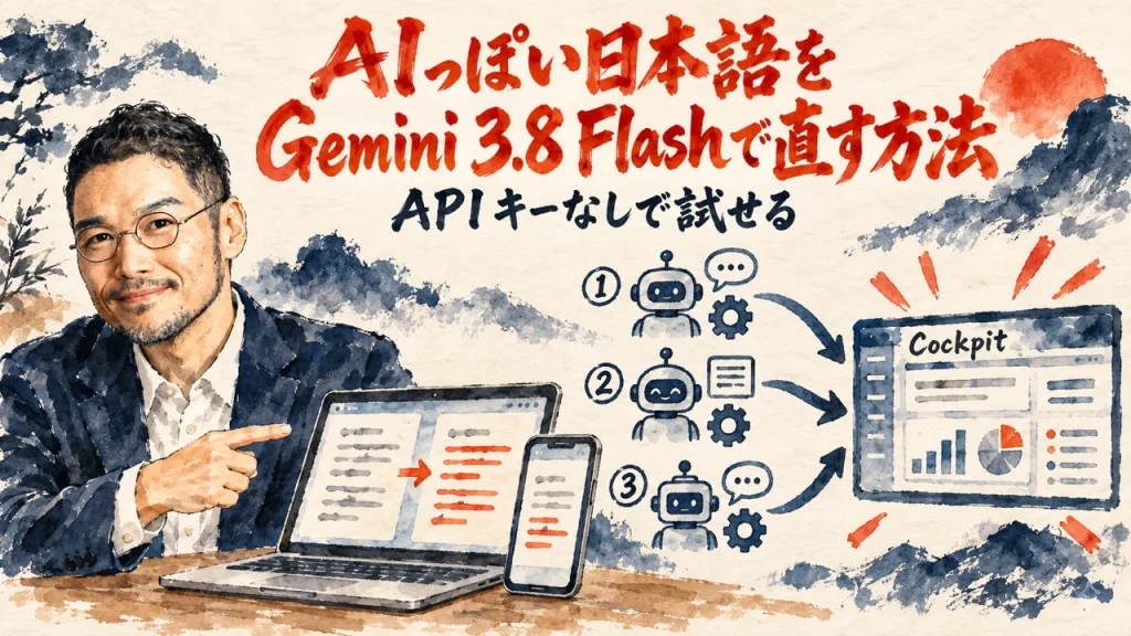 Claude Code・CodexのAIっぽい日本語をGemini 3.8 Flashで直す方法 eyecatch