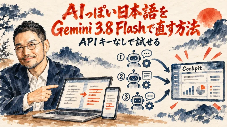 Claude Code・CodexのAIっぽい日本語をGemini 3.8 Flashで直す方法 eyecatch