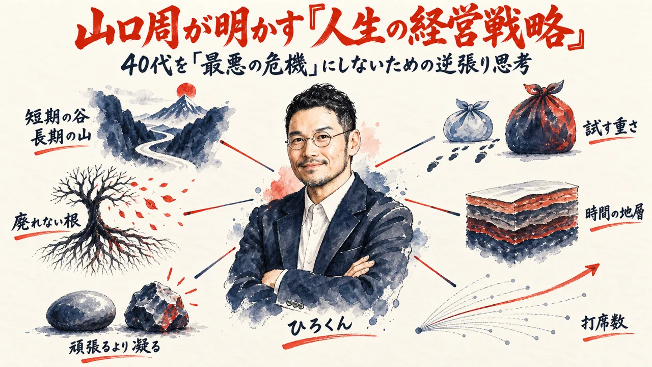 山口周の人生の経営戦略を6つの視点で俯瞰したグラフィックレコーディング全体図