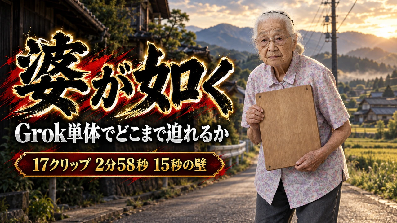 Grokだけで再現したAI動画の成功と崩れを示す図解
