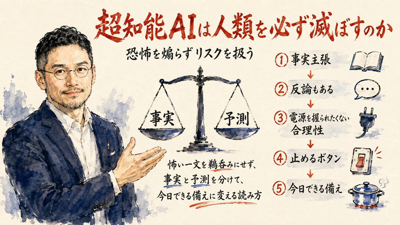 超知能AIは人類を必ず滅ぼすのか──記事全体図（ひろくん解説）