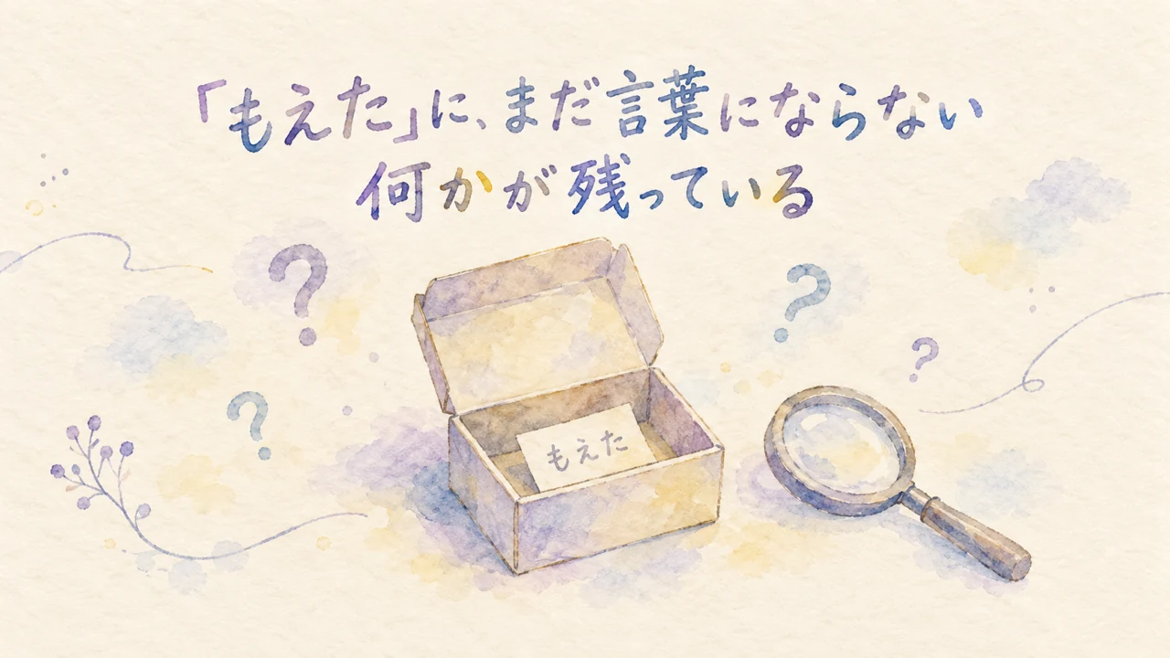 もえたに、まだ言葉にならない何かが残っている の図解