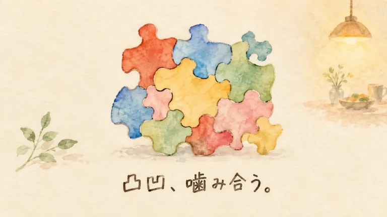 凸凹のピースが自然に噛み合うイメージ図