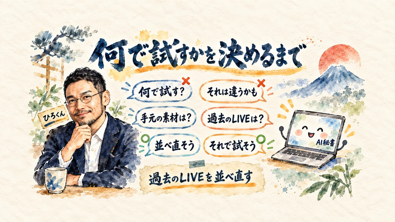 試す題材を過去のLIVE記事975本に決めるまでの図解