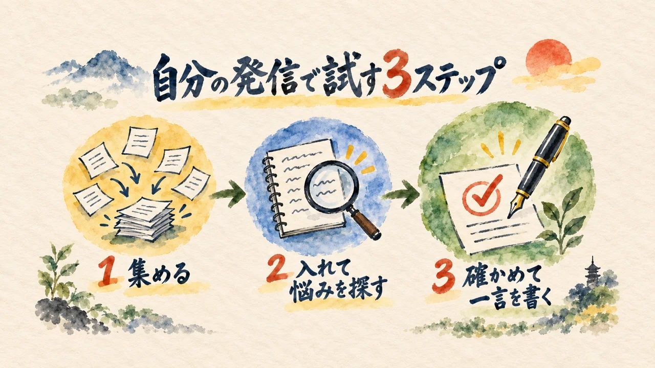 自分の発信で試す3ステップの図解