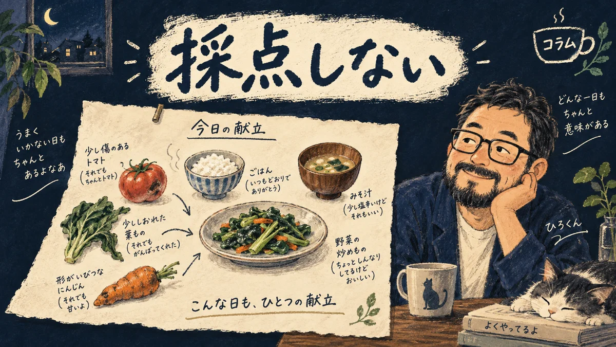 一日を採点しない、という選択｜ひろくんコラム