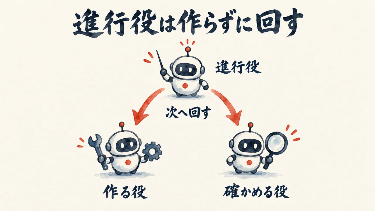 進行役は作らずに回す：進行役から作る役と確かめる役へ次へ回す