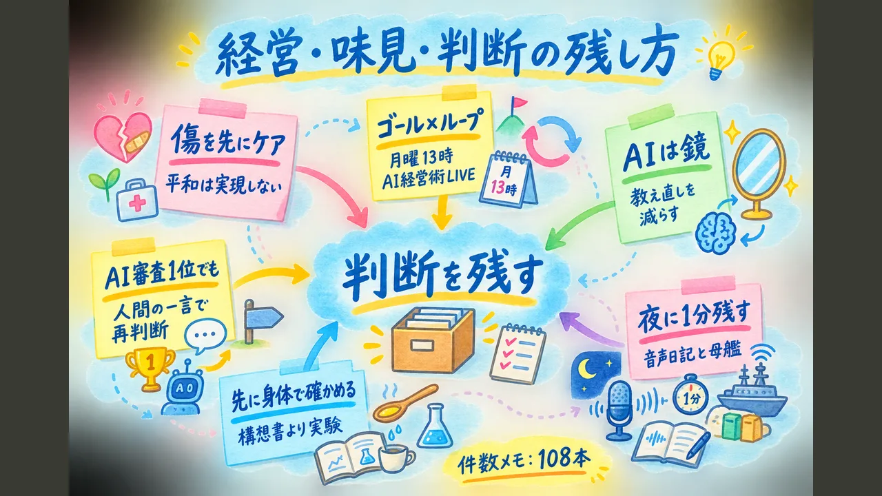経営・味見・判断の残し方 グラフィックレコーディング図解