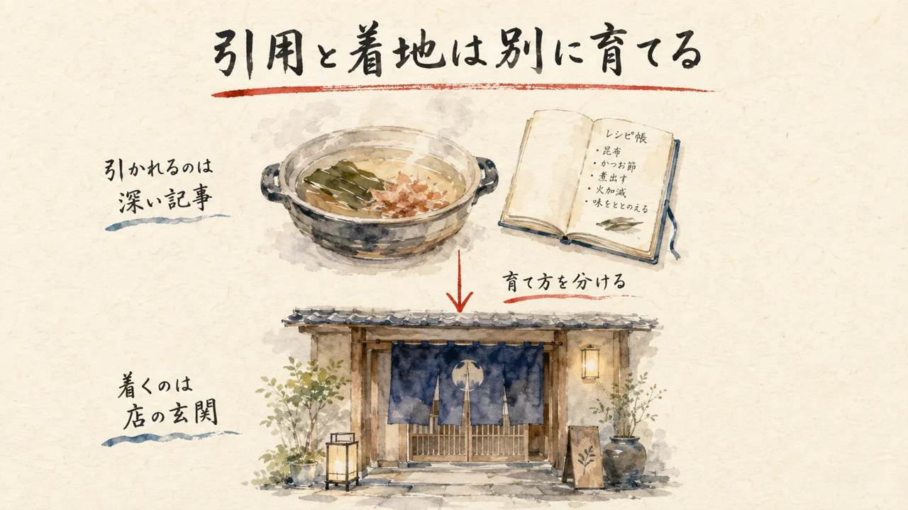引用されるページと、訪問されるページは別に育てる